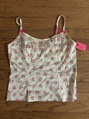 betsey johnson floral camisole size large